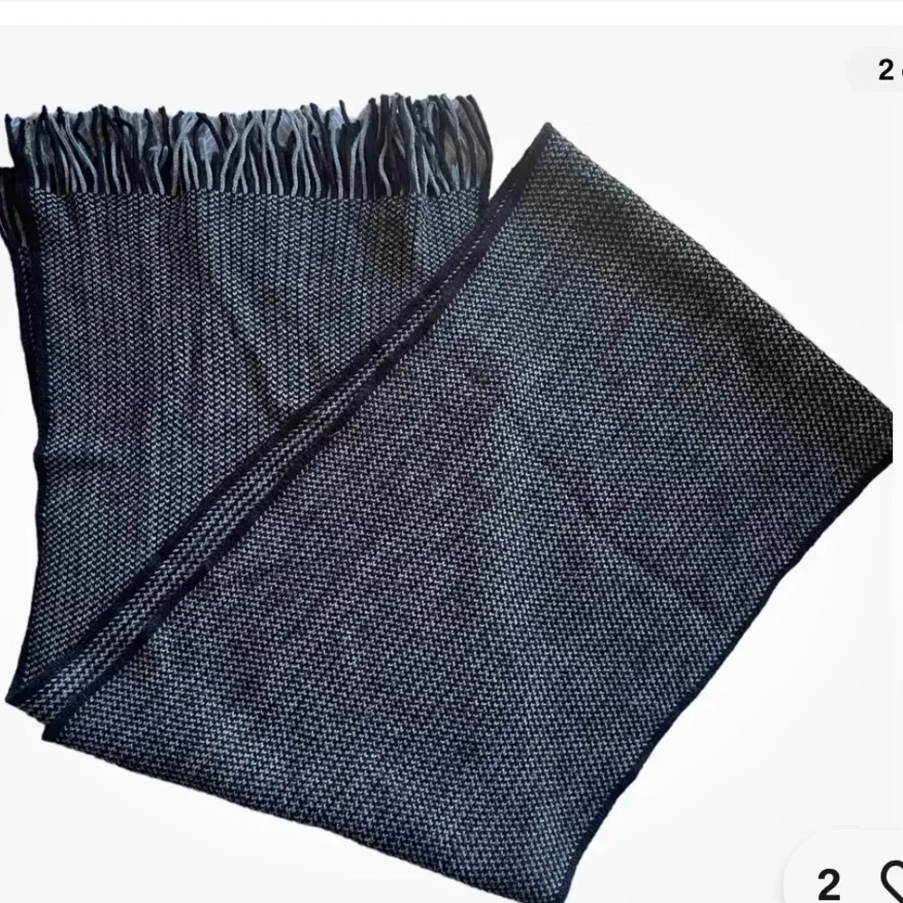 H&M Black/Gray Herringbone Winter Scarf
